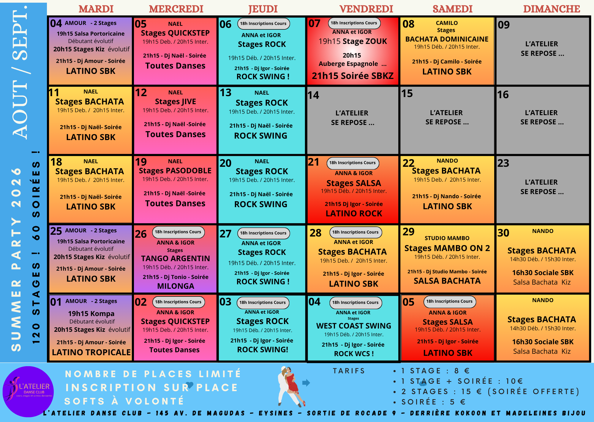 summer party Aout Sept.   2027